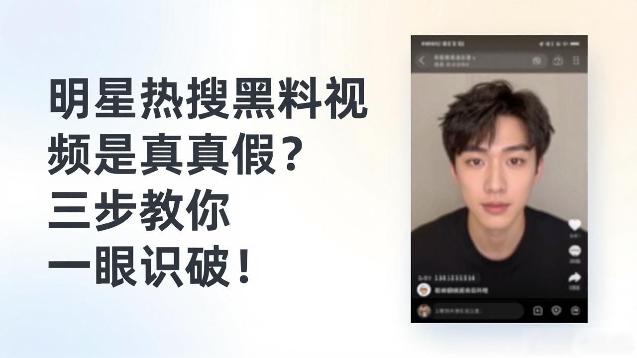 明星热搜黑料视频是真是假？三步教你一眼识破！